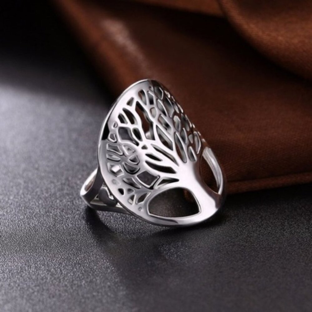 Tree of Life‎ Silver Ring